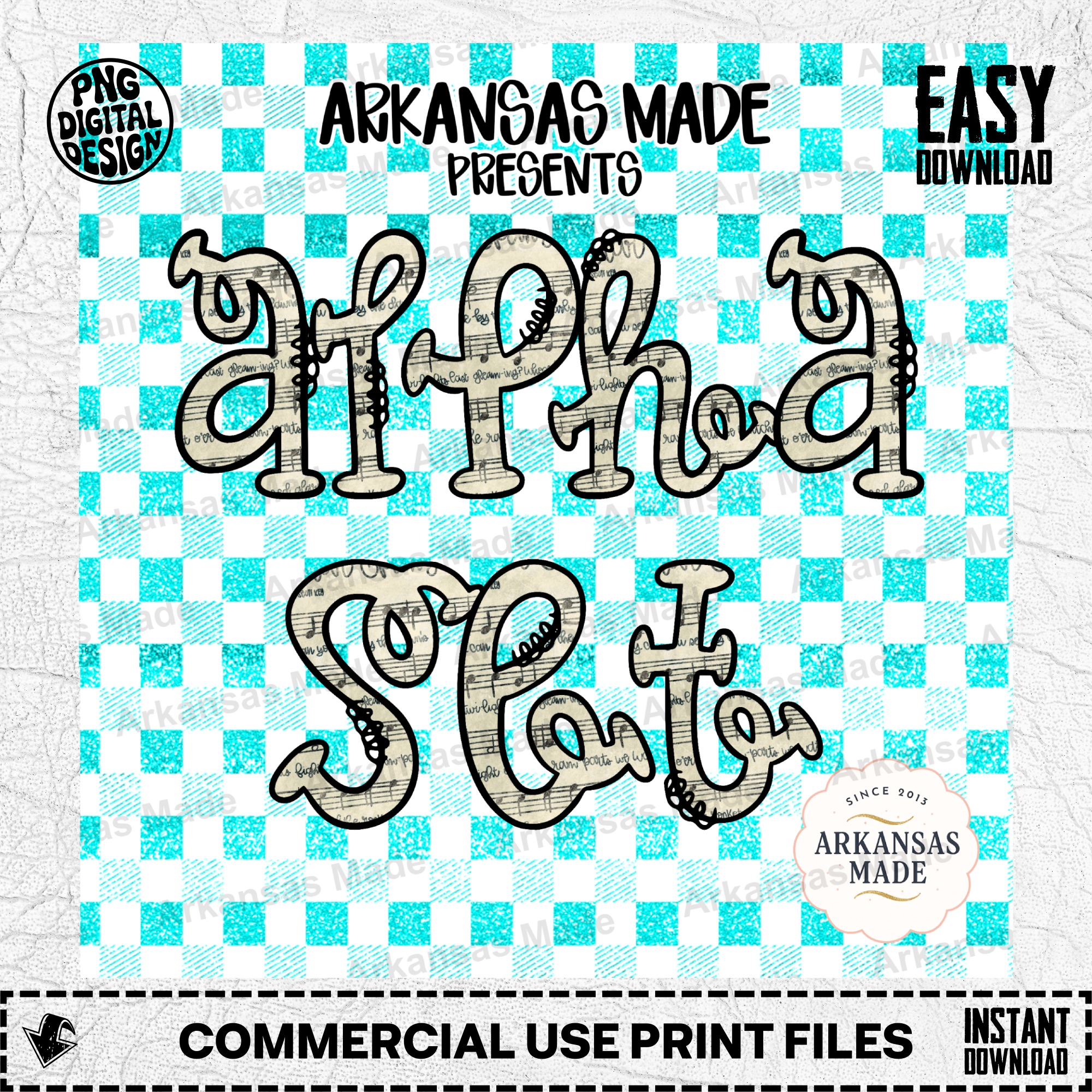 Music Sheet Alpha Set PNG, Vintage Musical Notes Alphabet Letters, Printable Digital Font for Music Lover Designs, Instant Download - Image 2