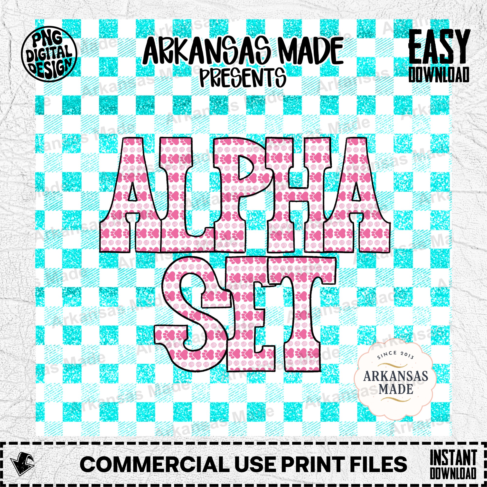 Paw Print Alpha PNG Set, Pink Dog Paw Alphabet, Digital Letters, Cute Pet Lover Font, Puppy Paw Clipart for Sublimation & Crafts - Image 2