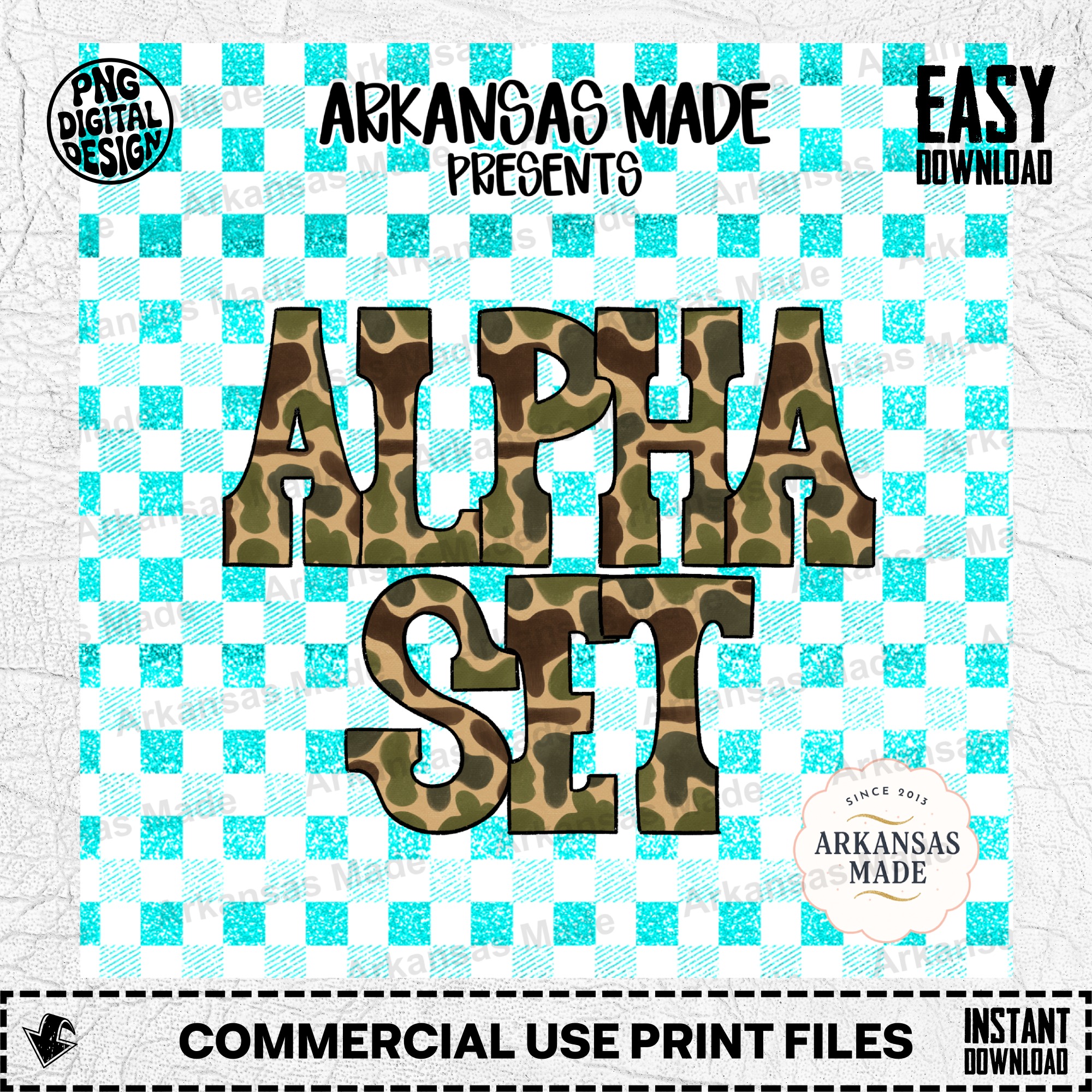Camo Alphabet PNGs | Camouflage Letters Full Set | Military Alpha Pack Digital Download for Sublimation & Crafts | Hunter Army Font Design - Image 2