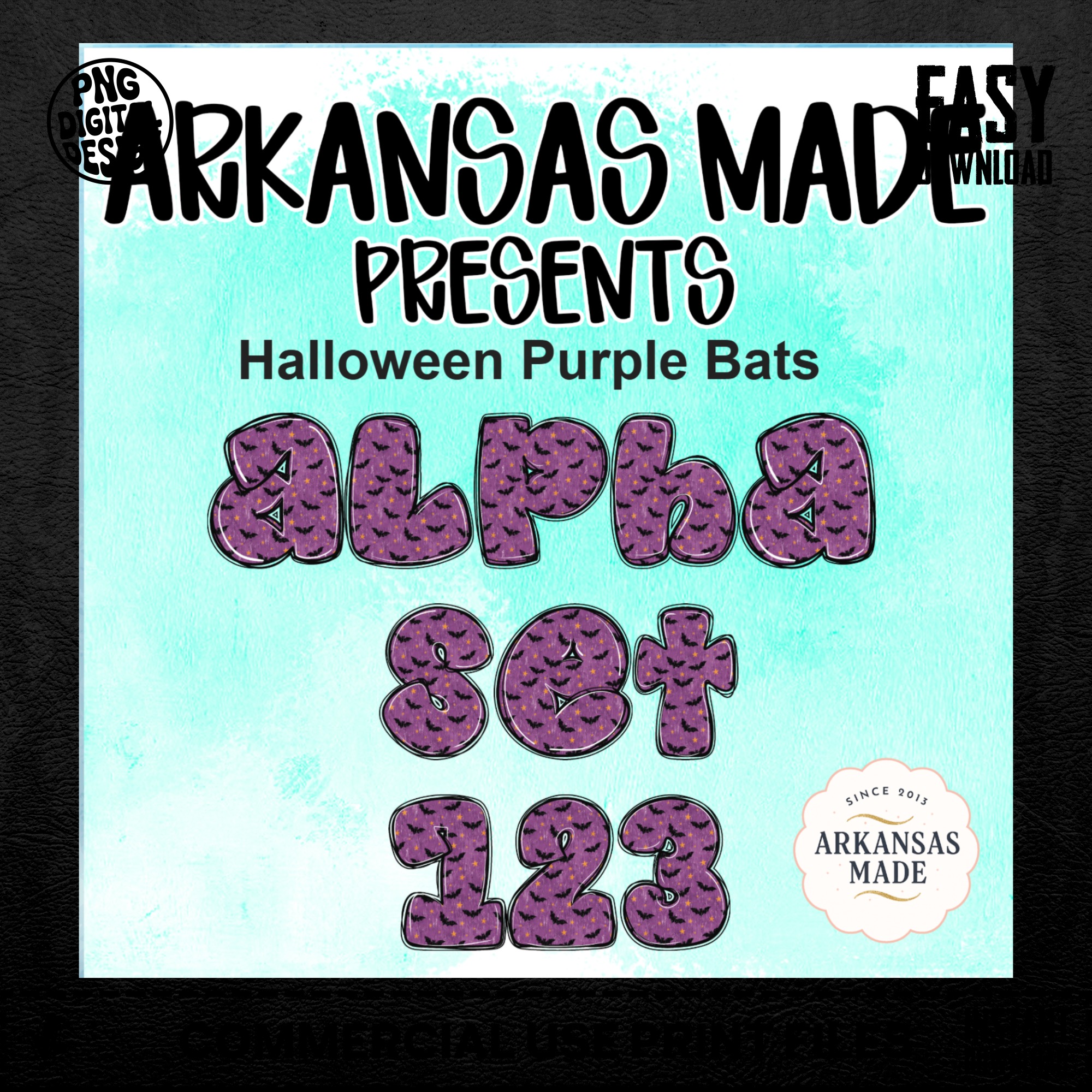 Halloween Purple Bats Alpha Set 123 Digital Alpha PNGs - Spooky Instant Download Clipart Letters & Numbers - Image 4