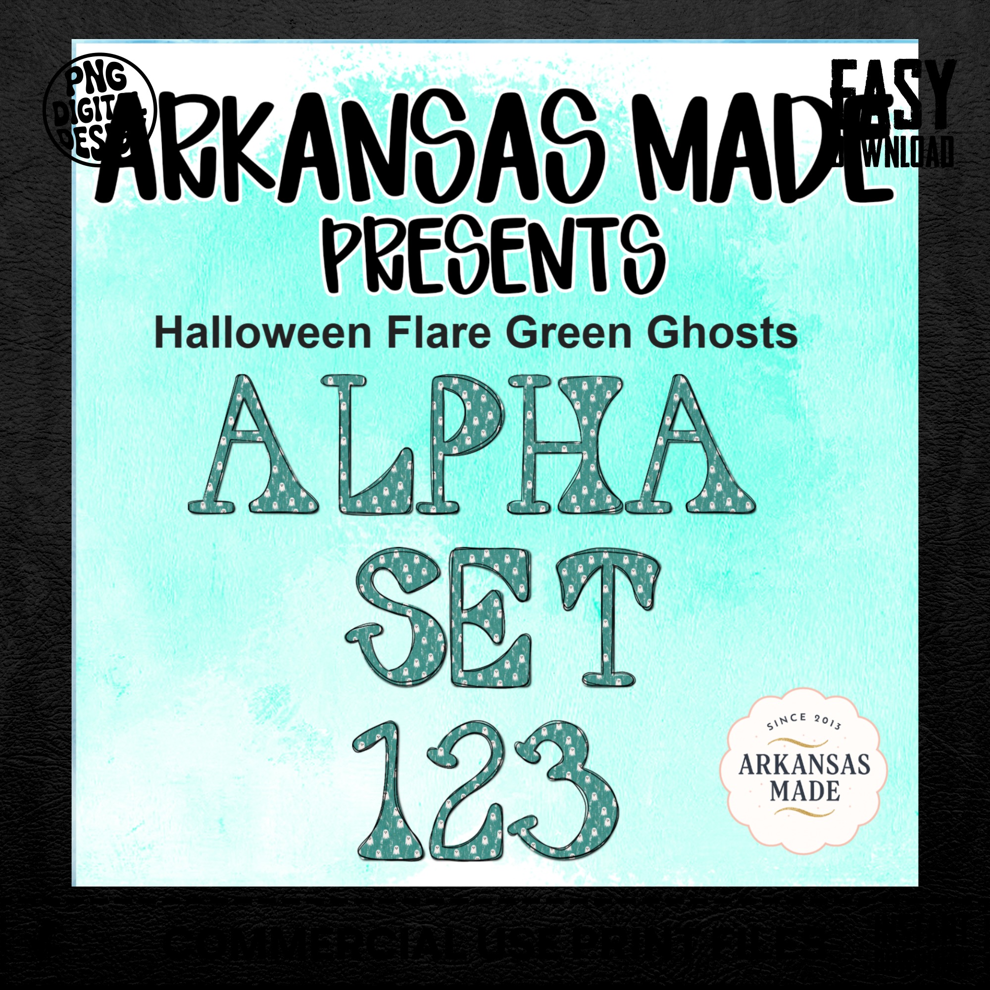 Halloween Flare Green Ghosts Alpha Set 123 PNGs | Spooky Ghost Digital Alphabet Letters Numbers ClipArt Bundle - Image 4