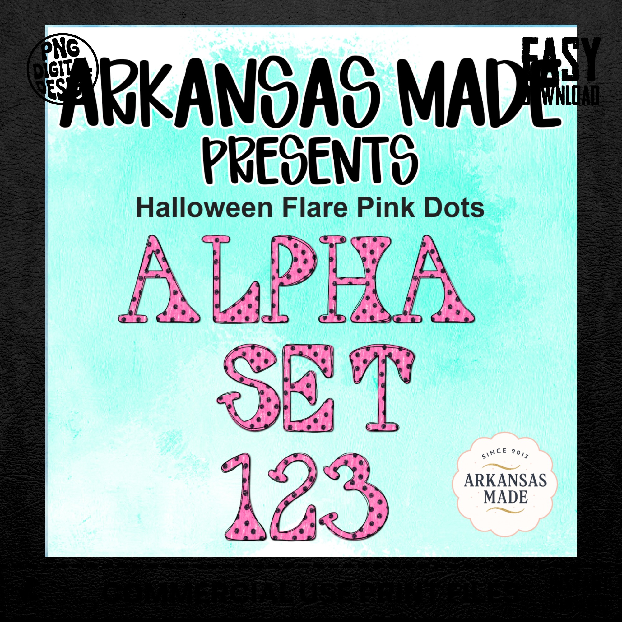 Halloween Flare Pink Dots Alpha Set 123 Digital Alpha PNGs | Cute Halloween Letters Numbers Doodle Font Craft Supply - Image 4