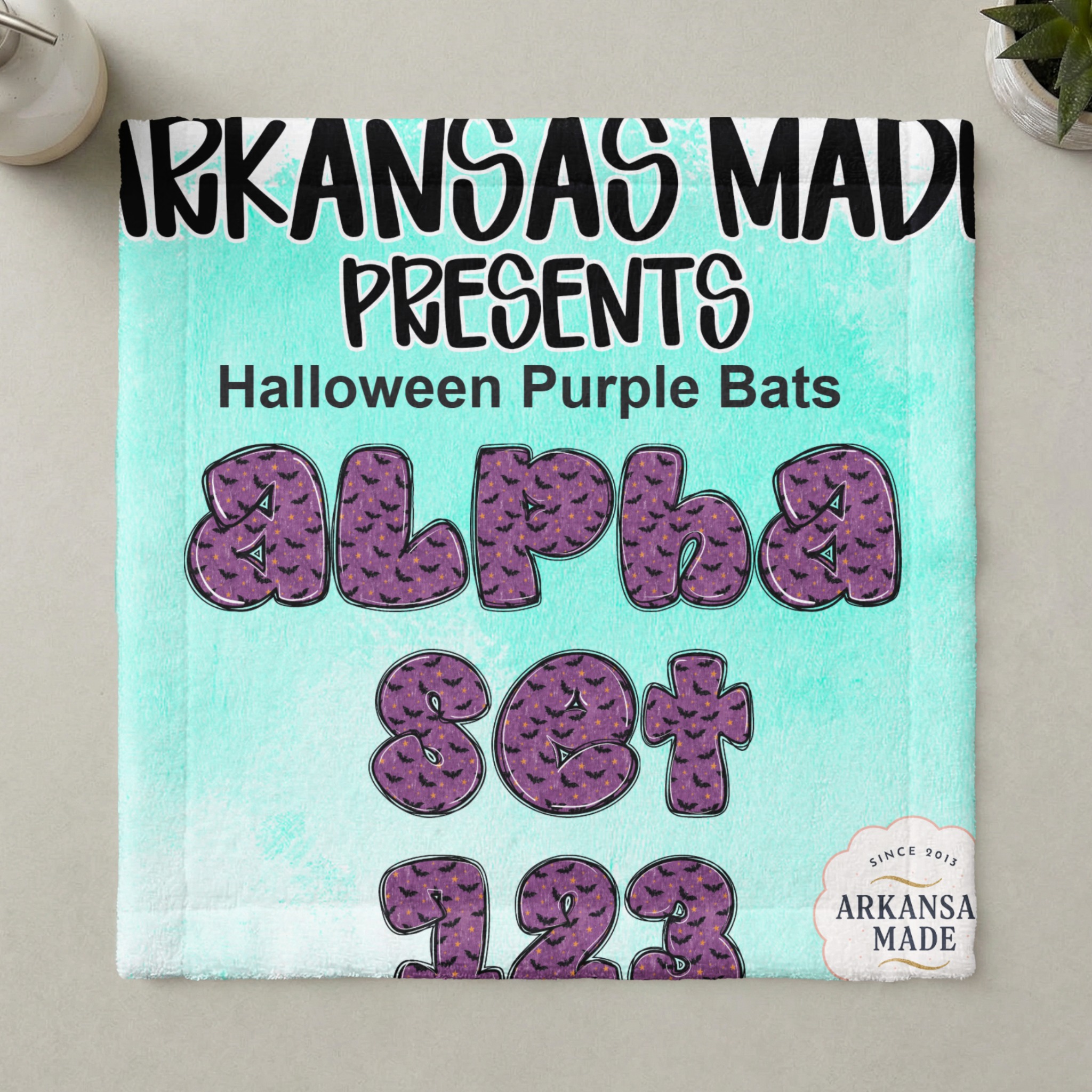 Halloween Purple Bats Alpha Set 123 Digital Alpha PNGs - Spooky Instant Download Clipart Letters & Numbers - Image 5