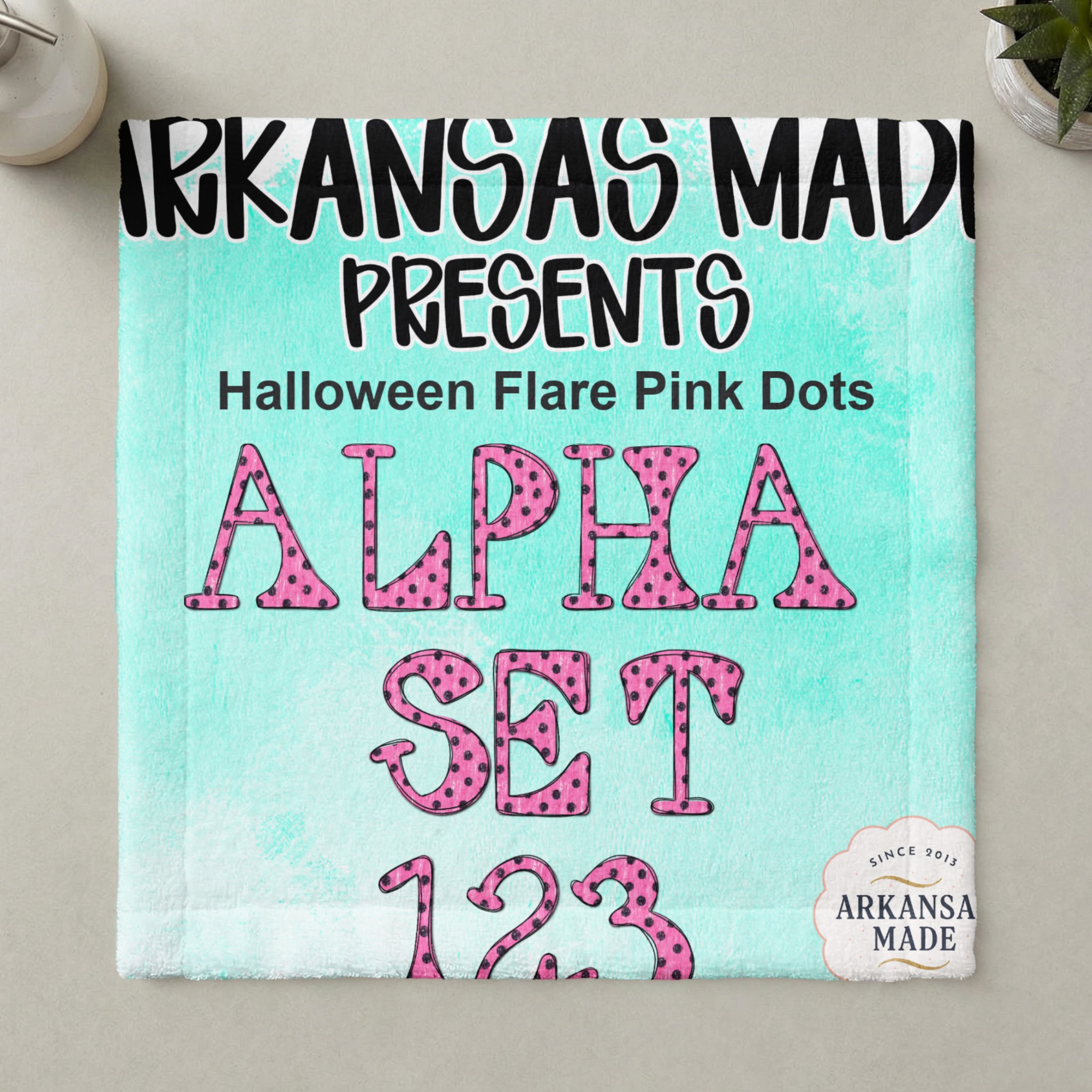Halloween Flare Pink Dots Alpha Set 123 Digital Alpha PNGs | Cute Halloween Letters Numbers Doodle Font Craft Supply - Image 5