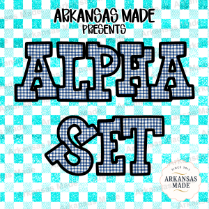 Blue Plaid Alpha Set PNG, Chunky Gingham Digital Letters Alphabet, Preppy Sublimation Design for Crafting