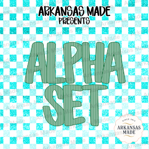 Green Striped Alphabet PNG Set, Bold Vertical Stripe Letters Digital Download for Sublimation Crafts & DIY Designs
