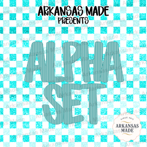 Teal Striped Alphabet PNGs, Full Alpha Set Digital Download for Sublimation, Custom T-Shirt Design, & Crafting