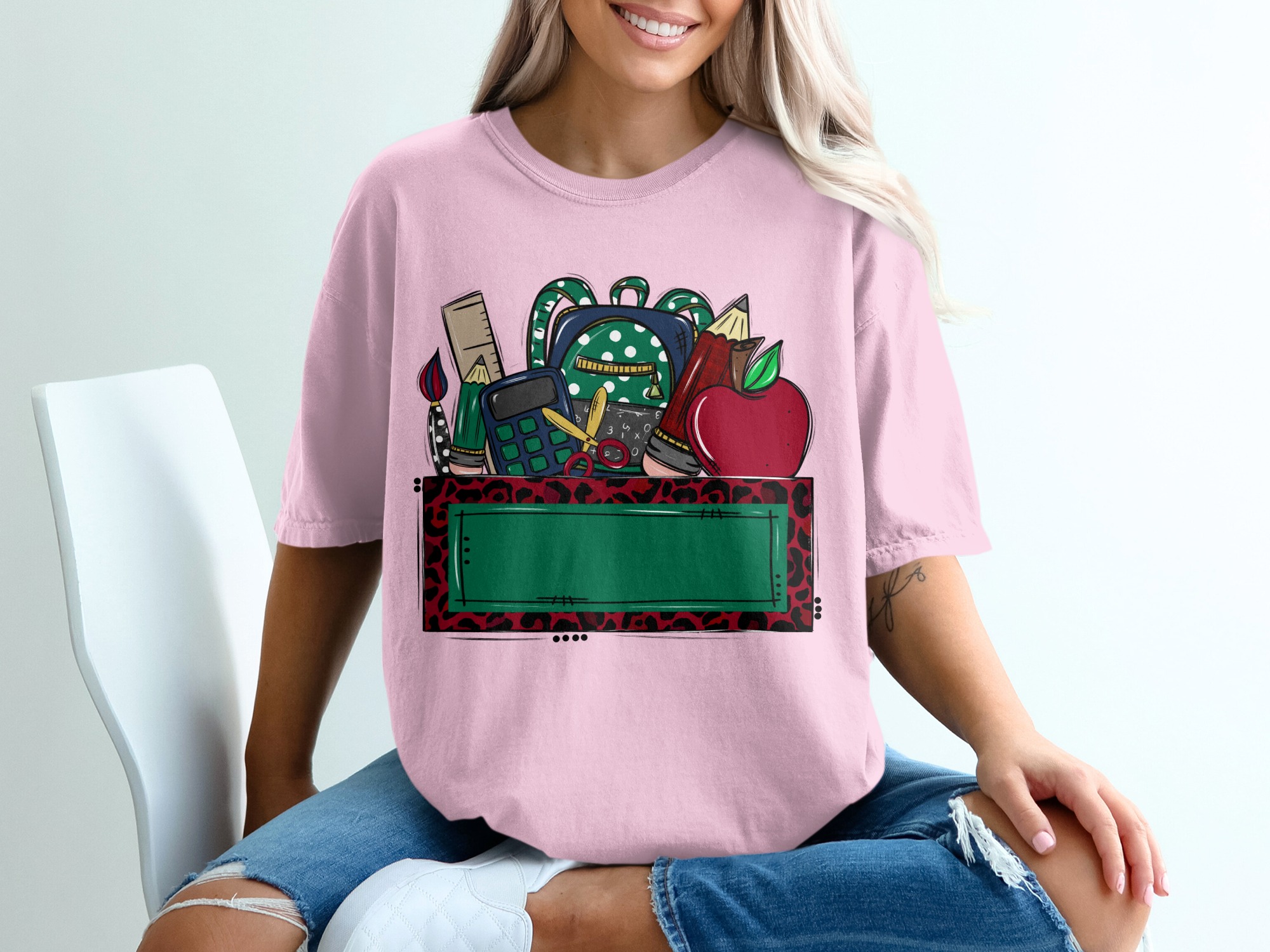 Custom Teacher Back to School T-Shirt | Personalized School Name Mascot Leopard Print Tee | Teacher Appreciation Gift | School Spirit Top - Image 17