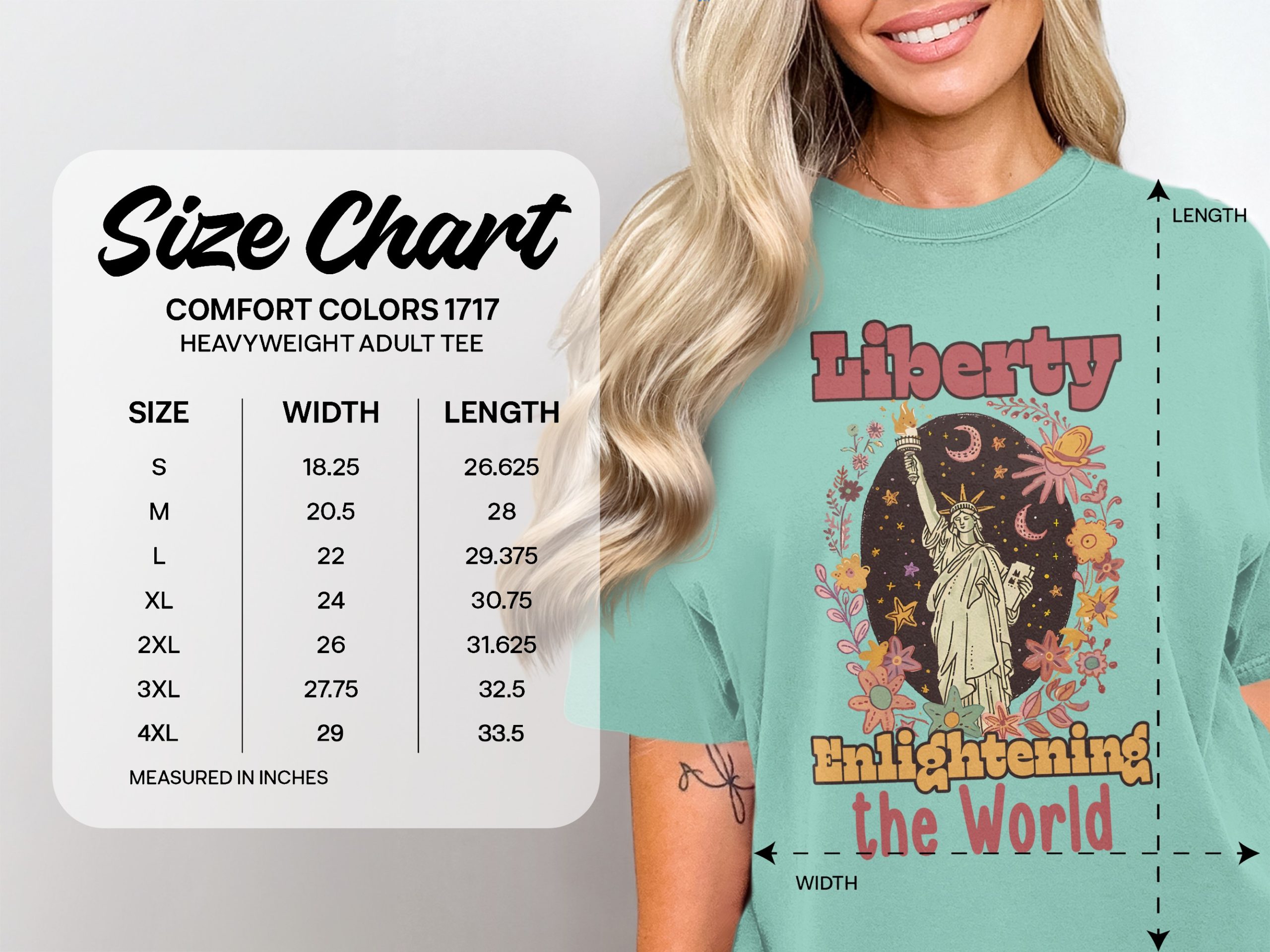 Statue of Liberty T-Shirt, Retro Freedom Shirt, Vintage Patriotic Tee, 70s Hippie Aesthetic, Enlightening the World Graphic Top, Boho - Image 4