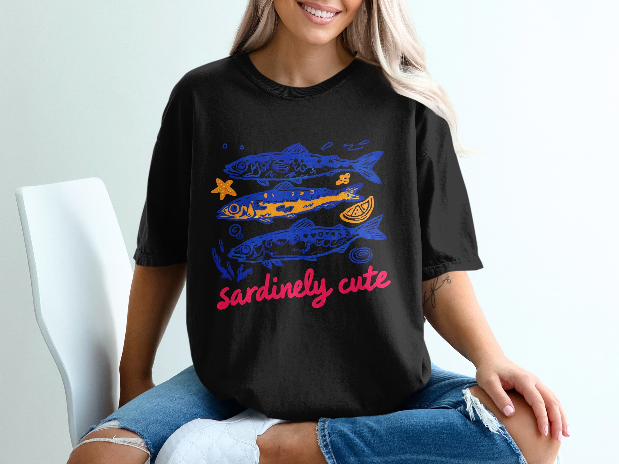 Sardinely Cute T-Shirt, Comfort Colors ® Sardine Lover Tee, Funny Fish Graphic Shirt, Ocean Lover Gift, Coastal Aesthetic Top - Image 2