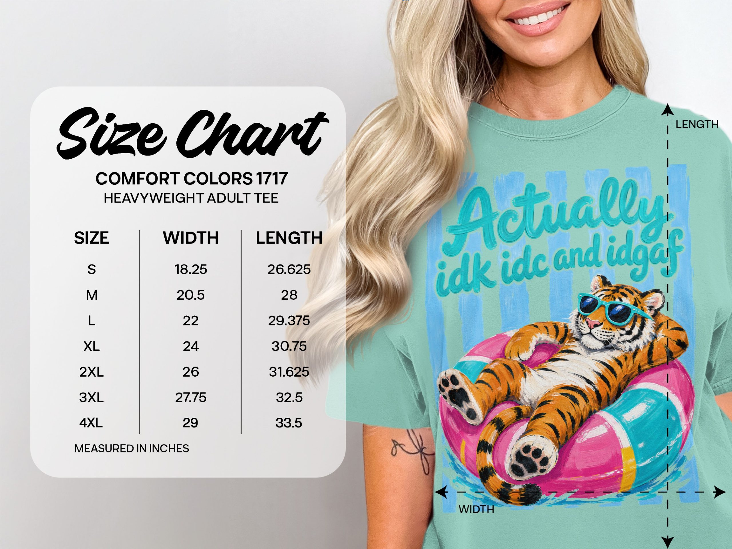 Funny Tiger T-Shirt IDGAF Graphic Tee, Chill Summer Vacation Loungewear, Sarcastic Anti-Social Quote Shirt, Cool Animal Lover Gift - Image 3
