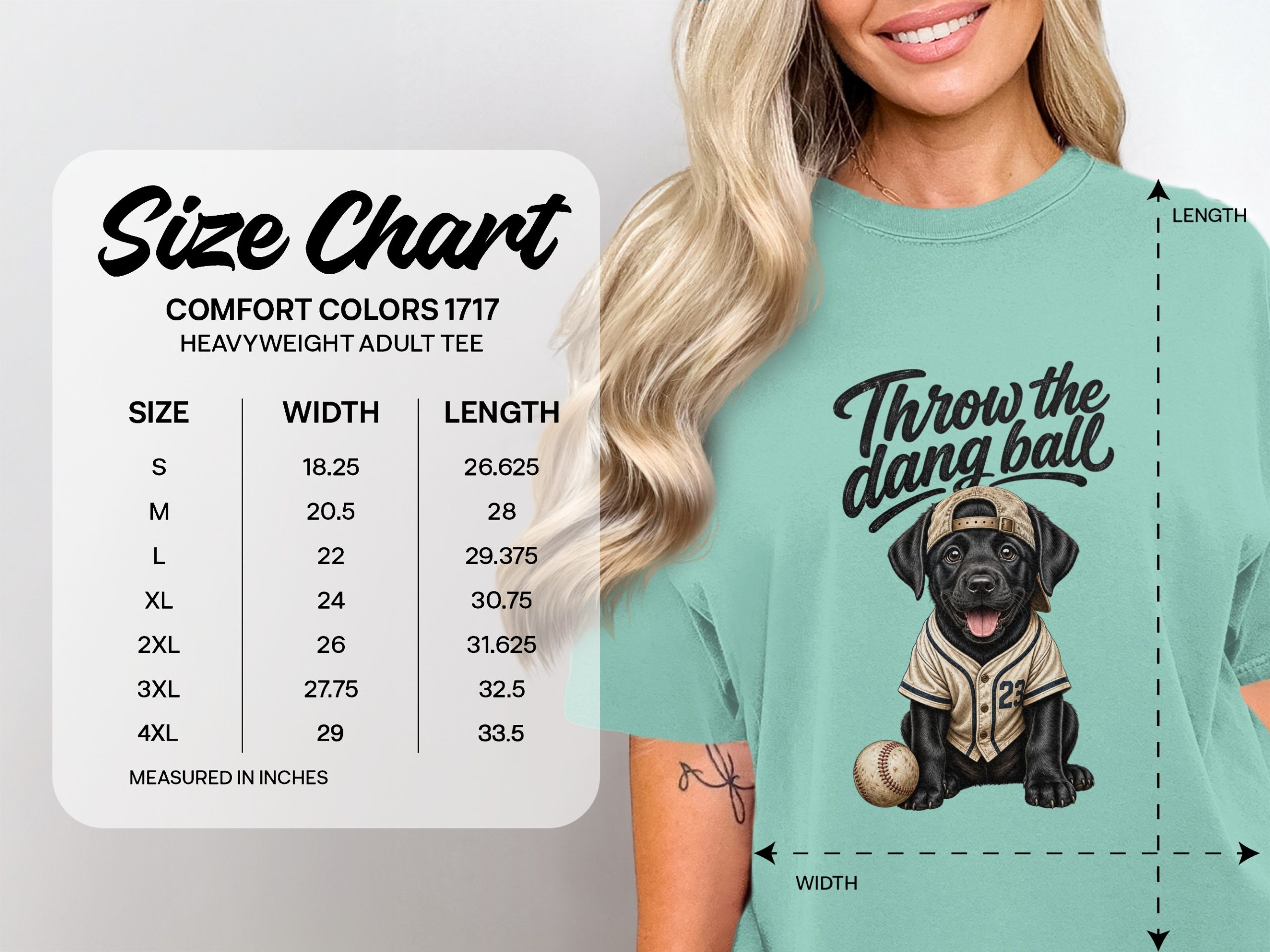 Throw the Dang Ball Black Lab Baseball T-Shirt | Funny Dog Lover Gift | Puppy Pet Dad Mom Graphic Tee | Cute Sports Fan Apparel - Image 4