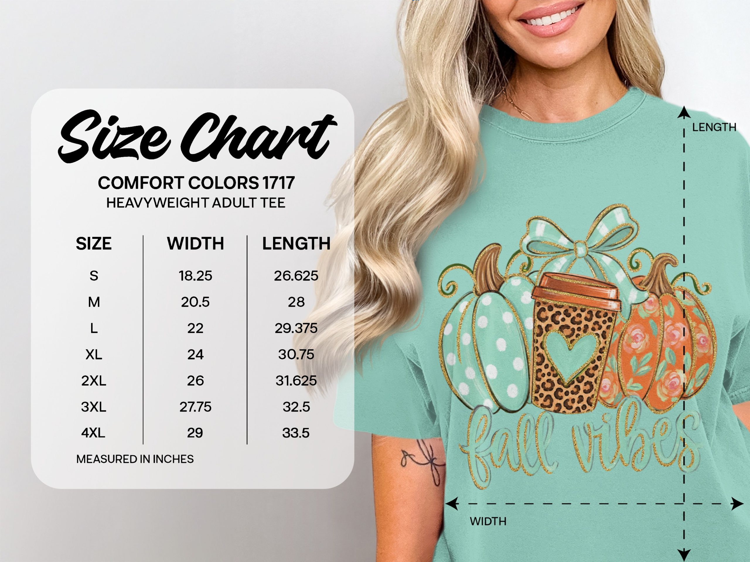 Comfort Colors ® Fall Vibes Pumpkin Leopard Coffee Floral T-Shirt, Cute Autumn Graphic Tee, Boho Cozy Seasonal Gift for Her - Image 3