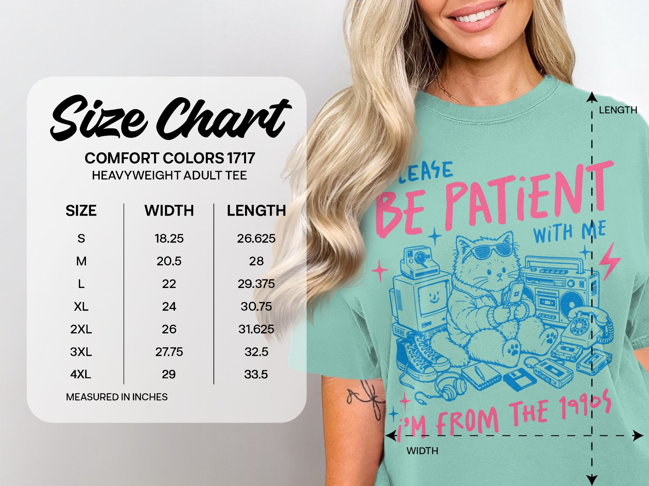 Please Be Patient 1990s Cat Shirt, Retro Tech Aesthetic Tee, Funny Millennial Nostalgia Gift T-Shirt - Image 3