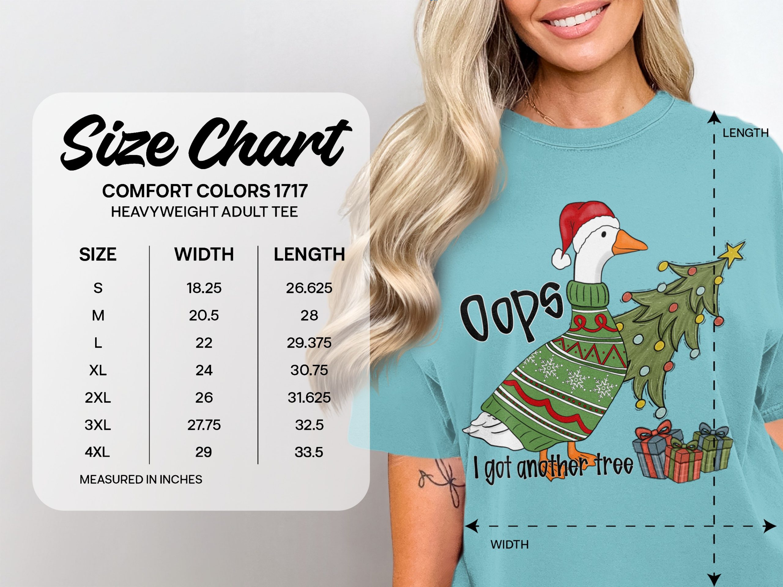 Funny Christmas Goose T-Shirt, Ugly Sweater Style Holiday Tee, Oops I Got Another Tree, Festive Humor Animal Shirt, Gag Xmas Gift - Image 4