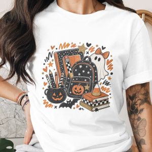 Comfort Colors ® Halloween Teacher T-Shirt, Spooky School Pencil Pumpkin Ghost Tee, Fall Back to School Gift for Educators