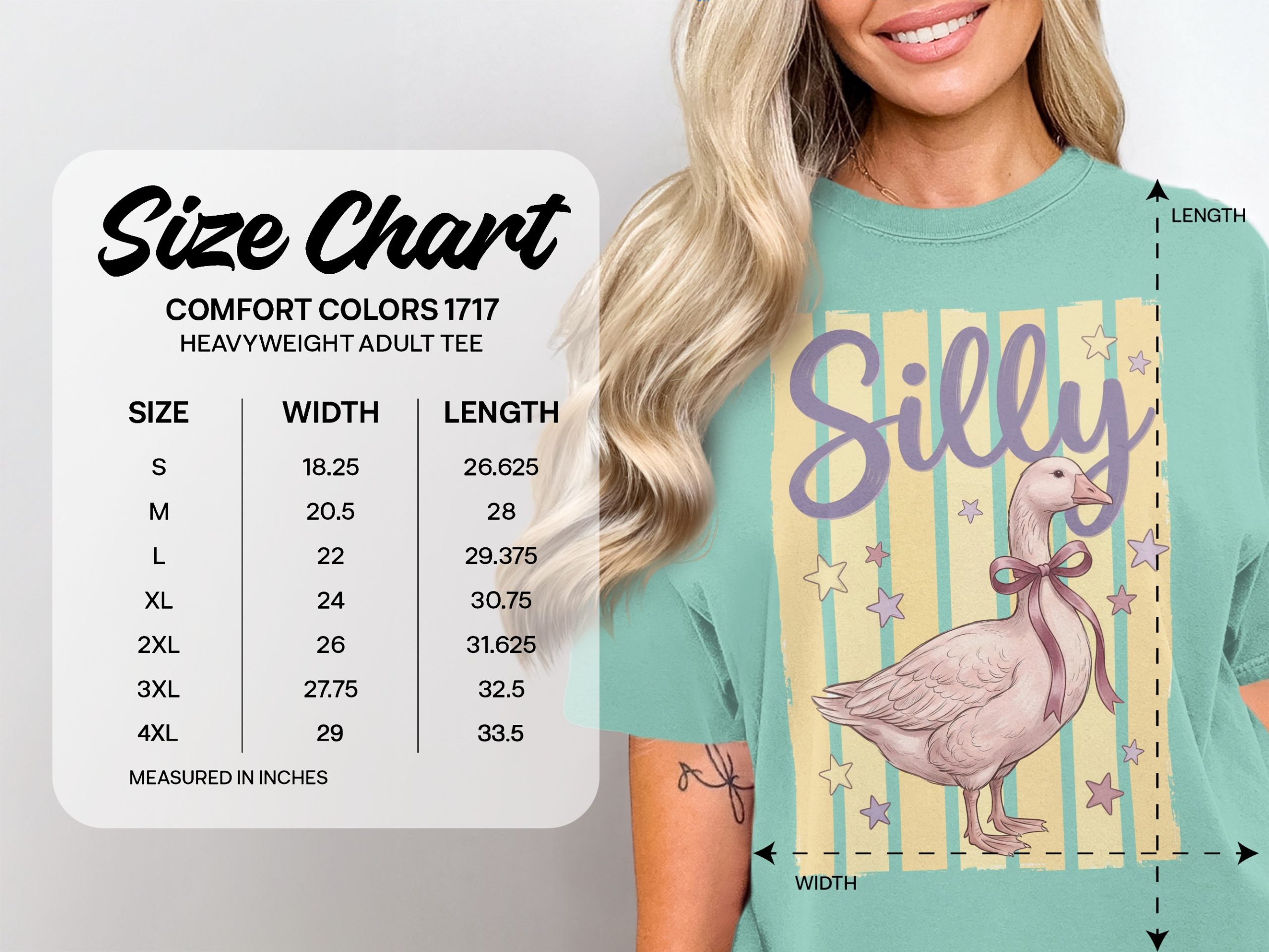 Silly Goose T-Shirt, Cute Whimsical Farm Animal Tee with Pink Ribbon, Cottagecore Aesthetic Graphic Design, Funny Quirky Bird Lover Gift For - Image 3
