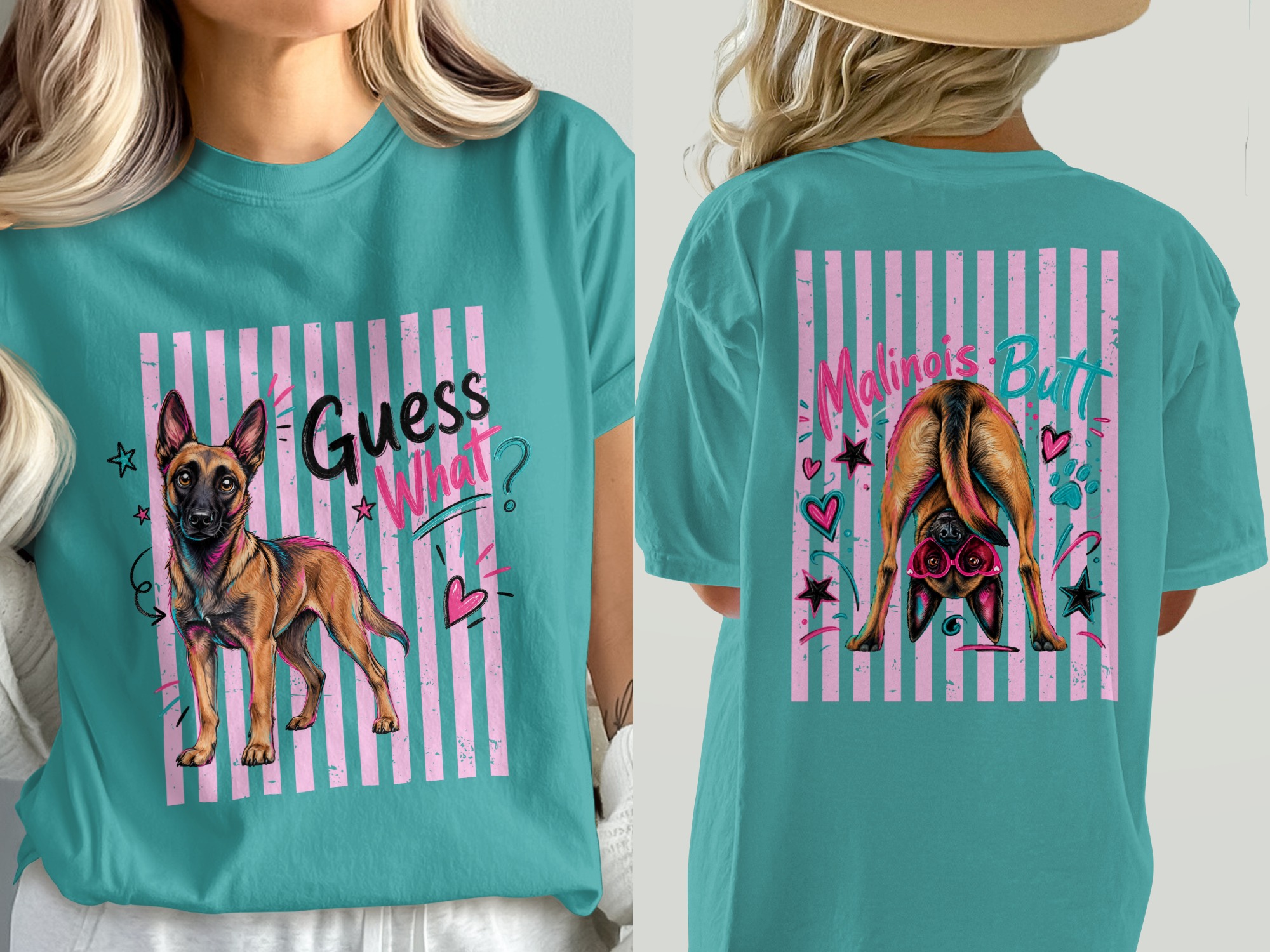 Funny Malinois Butt T-Shirt, Belgian Malinois Dog Mom Gift, Quirky Pet Lover Tee, Malinois Owner Shirt, Humorous Dog Mama Apparel - Image 3