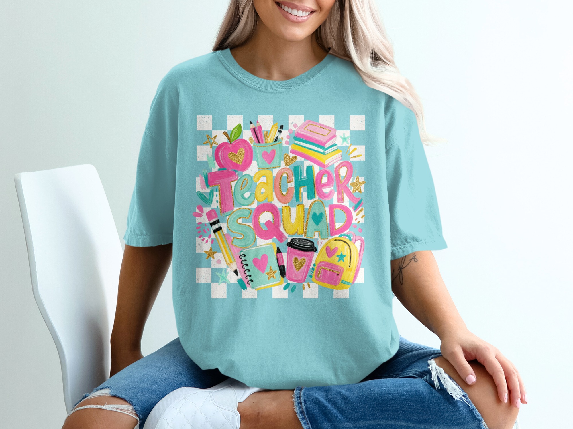 Teacher Squad Shirt, Groovy Back to School T-Shirt, Educator Appreciation Gift for Women, Cute Team Teacher Life Tee - Image 7