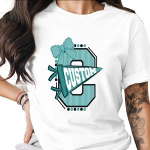 Custom Collegiate T-shirt, Personalized Varsity Letter Spirit Wear, Team Mascot Name Tee, High School College Game Day Gift for Her