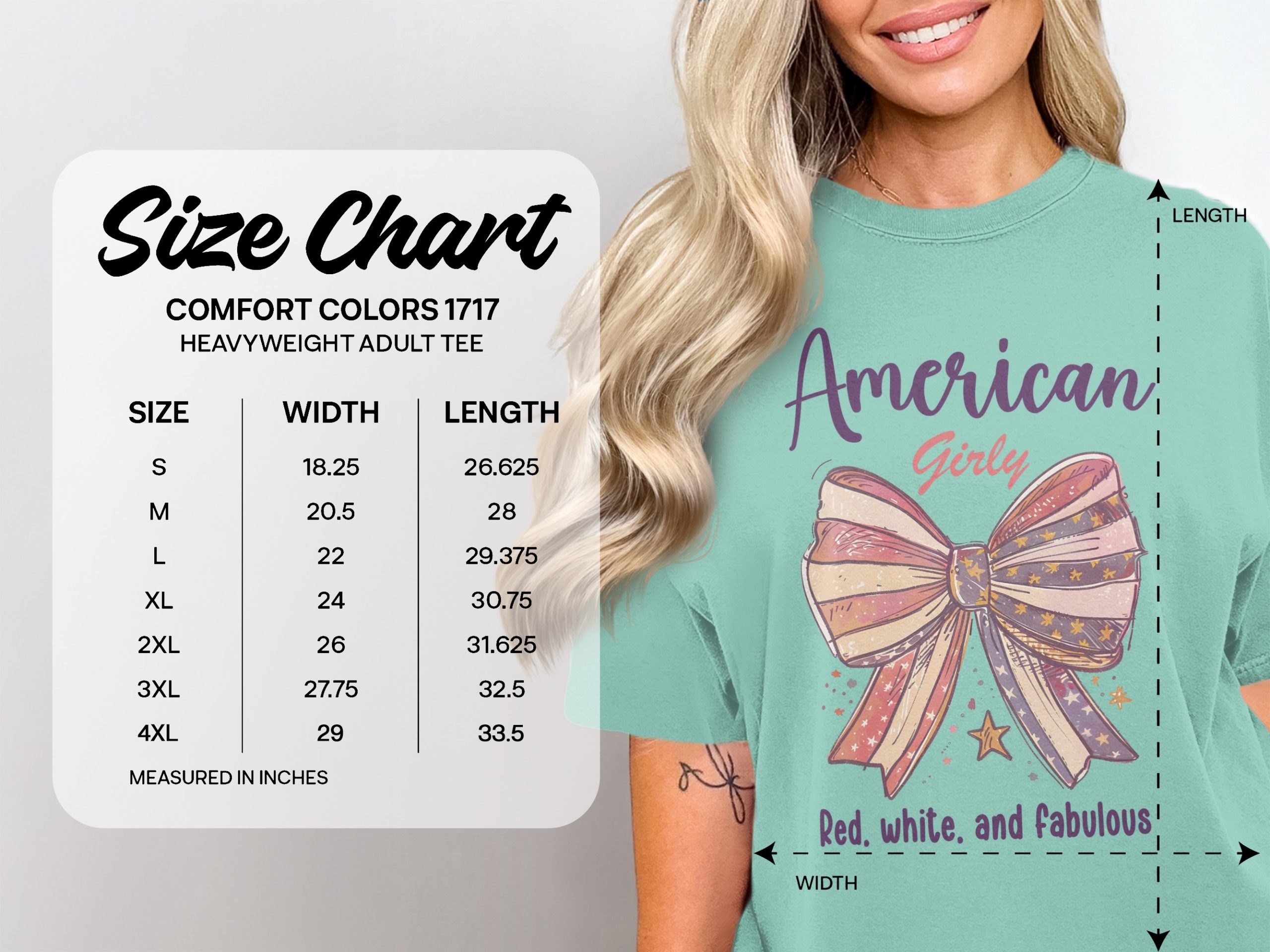 American Girly Bow T-Shirt, Red White and Fabulous Shirt, Patriotic USA Tee, 4th of July Celebration Top, Cute Memorial Day Outfit - Image 4