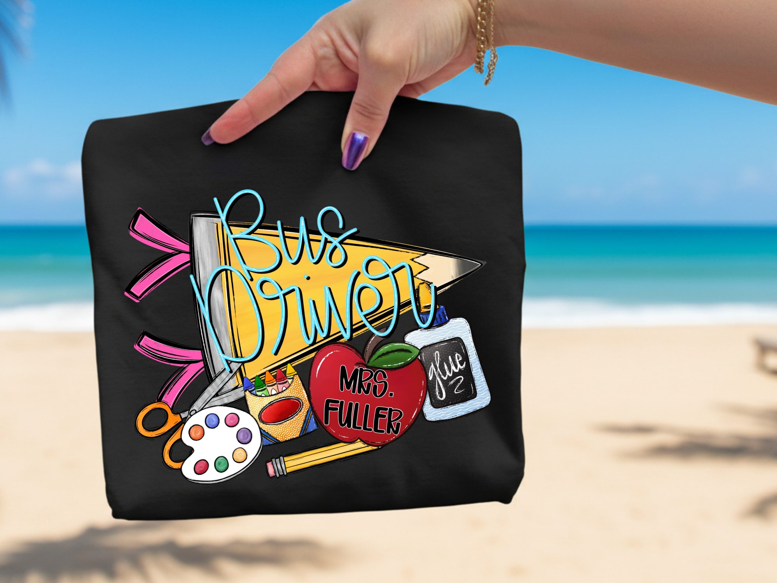 Bus Driver Digital Design PNG, School Bus Driver Appreciation Gift, Thank You Bus Driver File, Teacher Staff End of Year Gift - Image 2