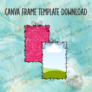 Canva Frame Template Digital Download, Cute Frame Design, Gift Card Frame, Photo Frame Template, Digital Frames for Kids, Bow Frames