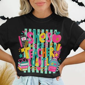 She's A Teacher I Can Tell T-Shirt | Back to School Cute Teacher Appreciation Gift | Funny Educator Life Shirt | Colorful Retro Style