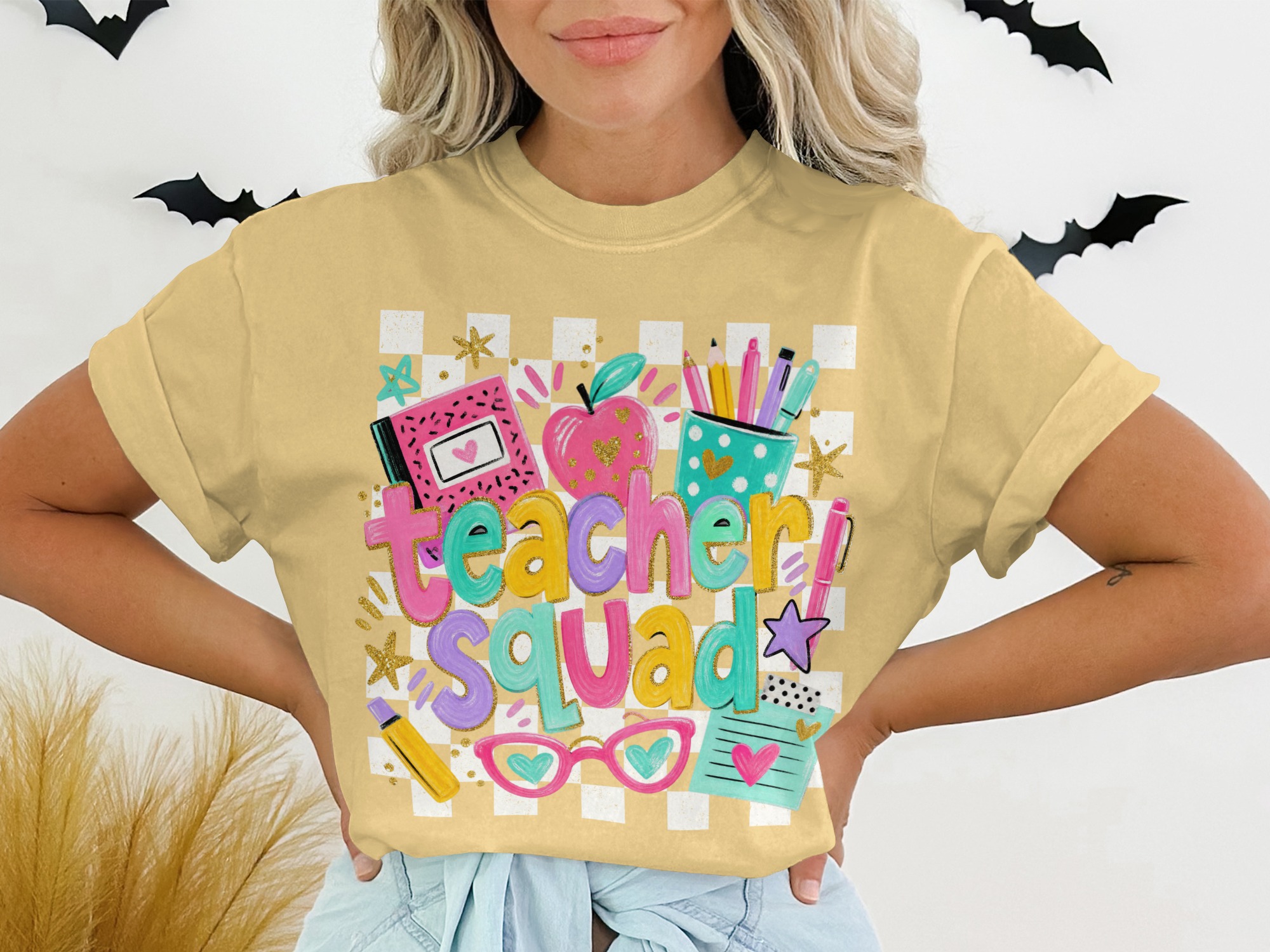Teacher Squad T-Shirt, Cute Back to School Educator Appreciation Gift, Colorful School Staff Team Tee, Fun End of Year Present for Women - Image 13