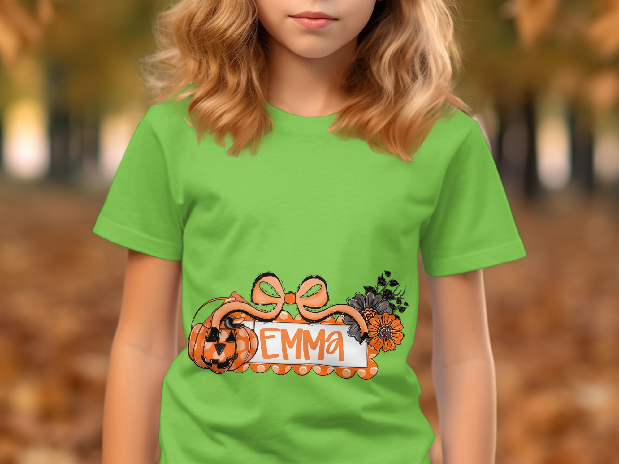 Personalized Halloween Pumpkin T-Shirt for Kids & Adults - Spooky Season Gift, Custom Name Fall Tee - Image 2