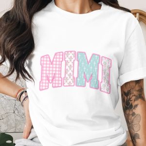 Mimi T-Shirt, Comfort Colors ® Grandparent Gift, Shabby Chic Mimi Shirt, Floral Gingham Cross Design, Christian Grandma Apparel