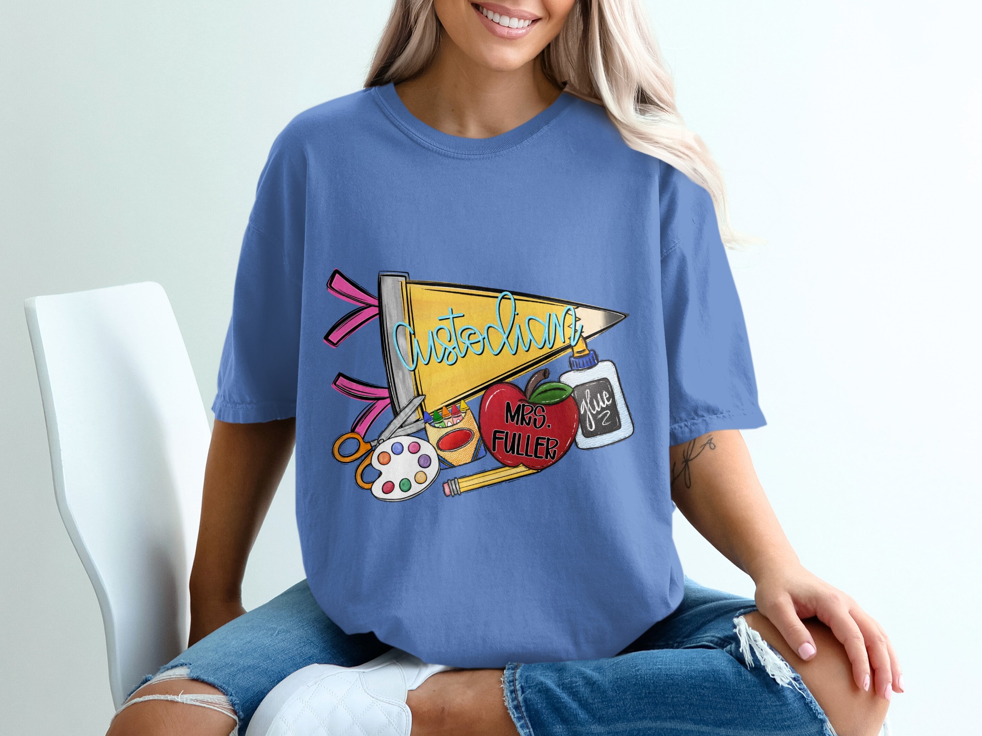 Personalized Custodian T-Shirt for School Staff | Janitor Appreciation Gift | Back to School Team Tee | Custom School Uniform Shirt - Image 20