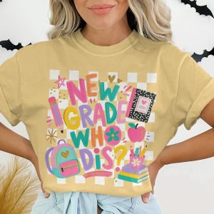 New Grade Who Dis? T-Shirt, Back to School Teacher Shirt, First Day of School Gift, Funny Student Tee, School Year Vibe Top