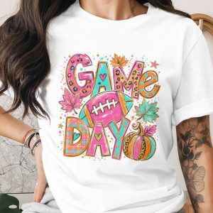 Comfort Colors ® Game Day Football T-shirt, Leopard Autumn Plaid Fall Tee, Cute Tailgate Women's Sports Season Gift