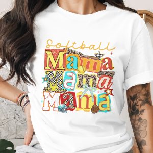 Softball Mama T-Shirt, Distressed Grunge Sporty Comfort Colors ® Tee, Leopard Print Game Day Mom Gift, Baseball Season Graphic Shirt