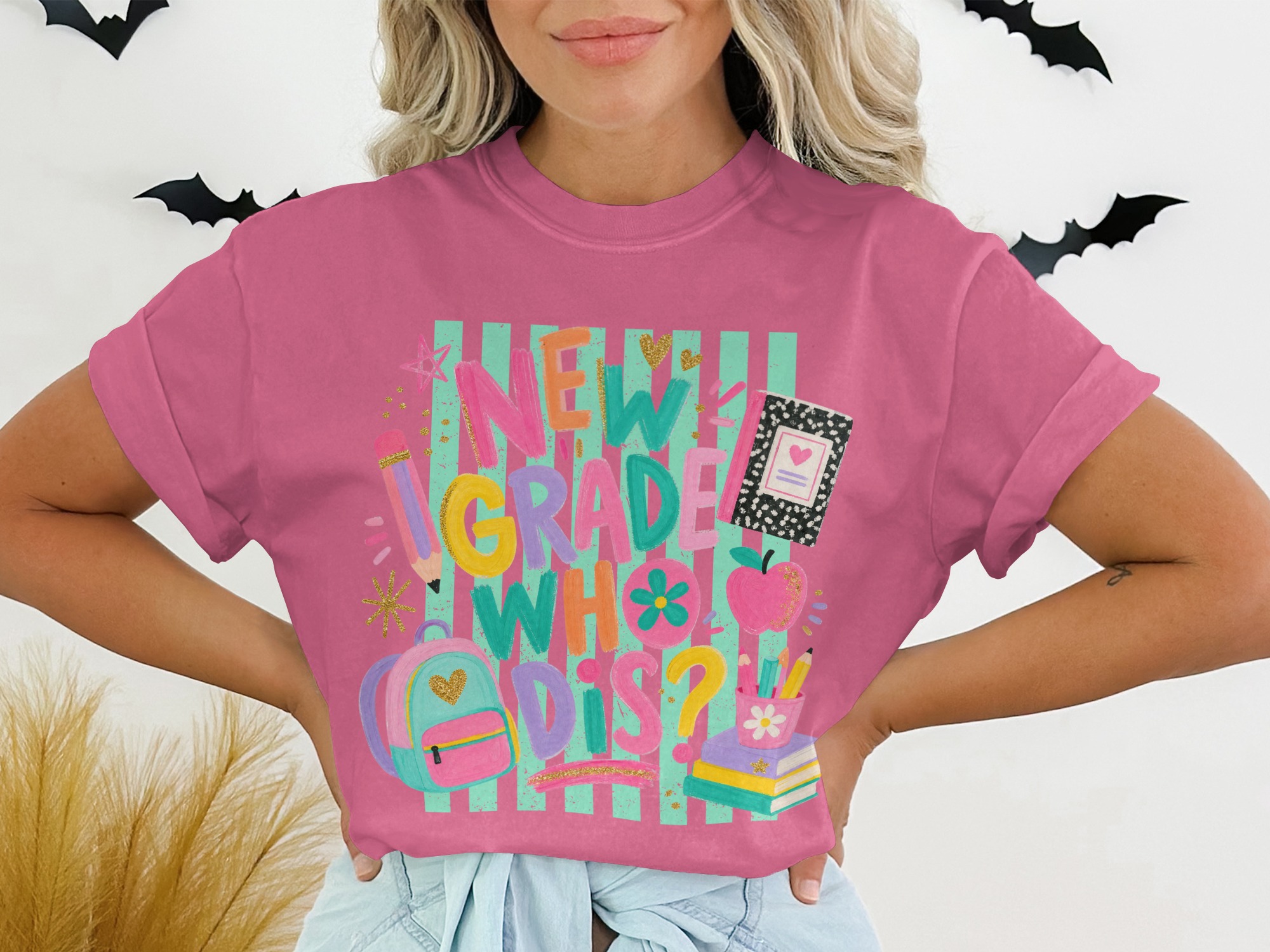 New Grade Who Dis? Back to School Teacher Shirt, Funny Student Life Tee, Colorful First Day of School Apparel, Cute Gift T-Shirt - Image 13