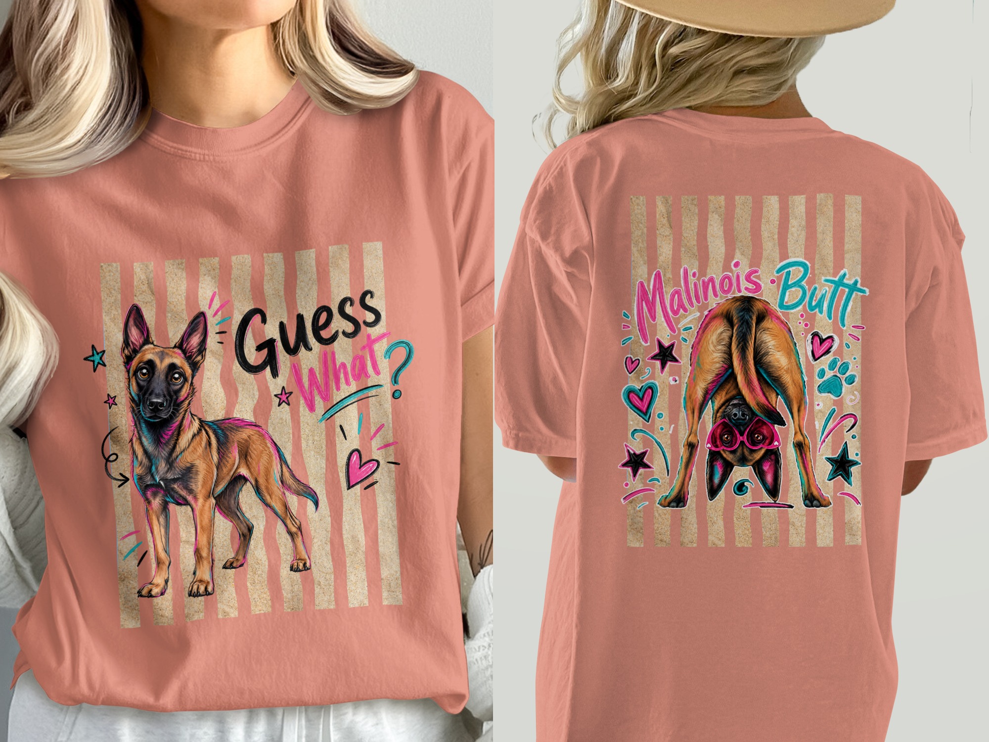 Belgian Malinois T-Shirt, Funny Malinois Butt Dog Lover Tee, Guess What Malinois Shirt, Dog Mom Gift, Vibrant K9 Dog Apparel - Image 4