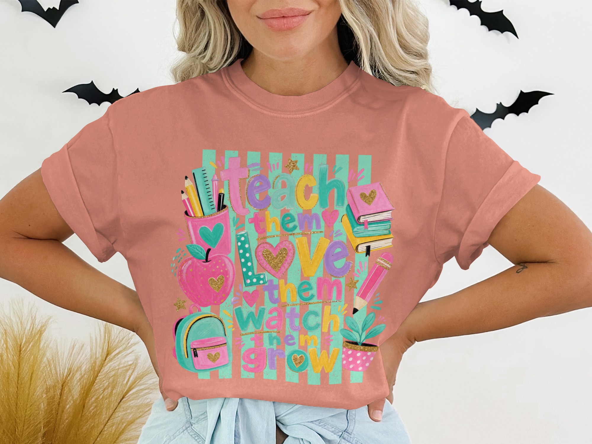 Teach Love Grow Teacher Shirt, Educator Appreciation Tee, Back to School Gift, Cute Teacher Life Outfit, End of Year T-Shirt - Image 2