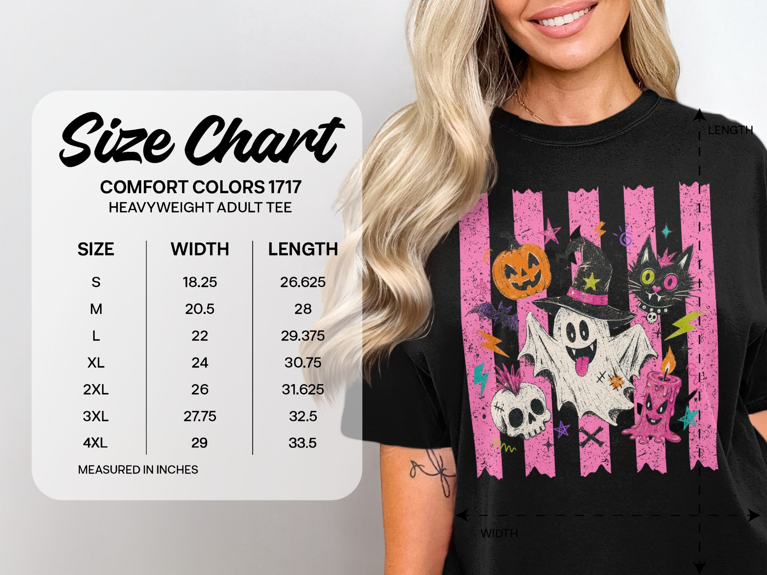 Spooky Cute Ghost Halloween T-Shirt | Pastel Goth Witchy Vibes Tee | Retro Trick or Treat Emo Style Top for Women Girls - Image 6