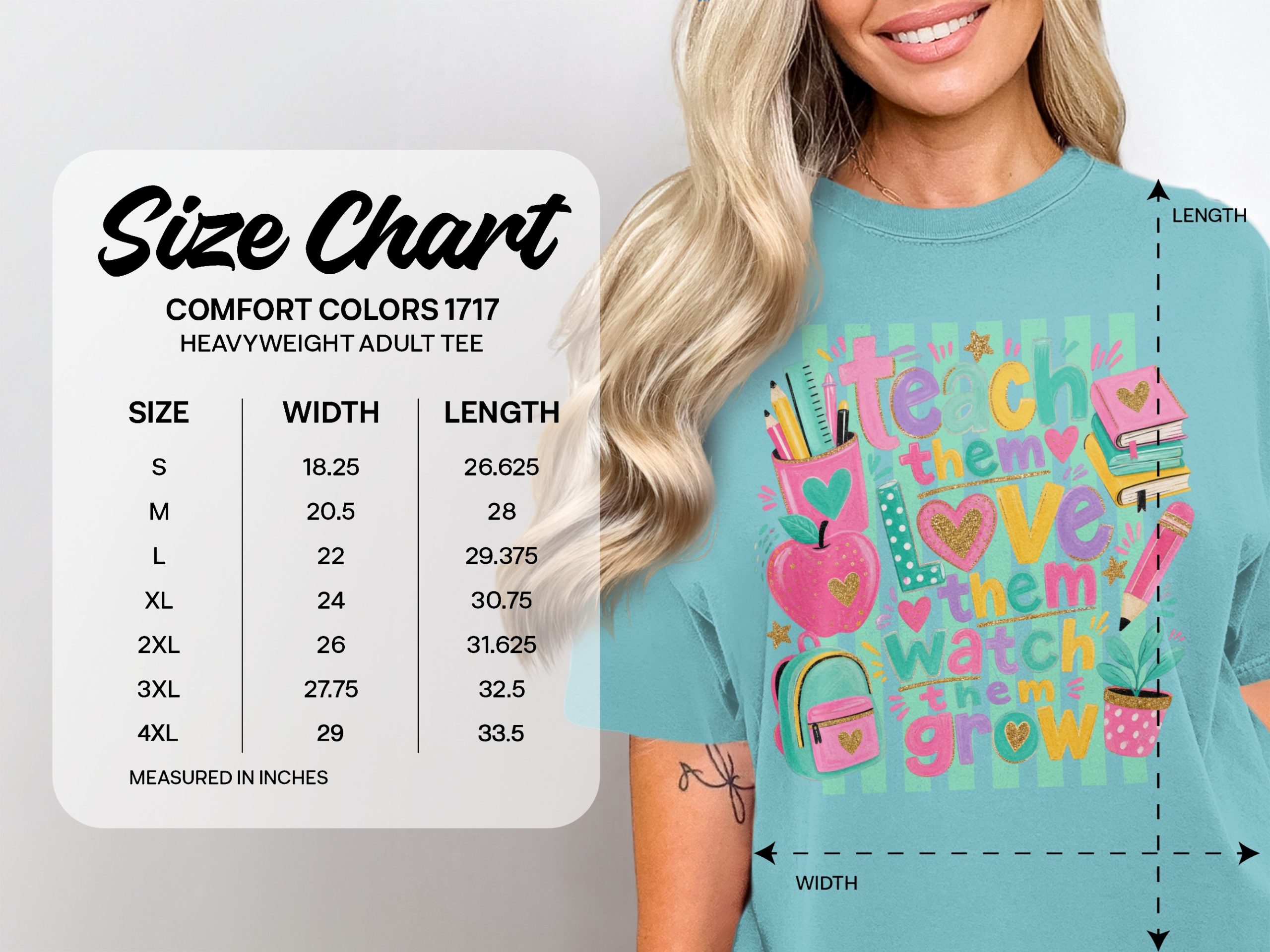 Teach Love Grow Teacher Shirt, Educator Appreciation Tee, Back to School Gift, Cute Teacher Life Outfit, End of Year T-Shirt - Image 9