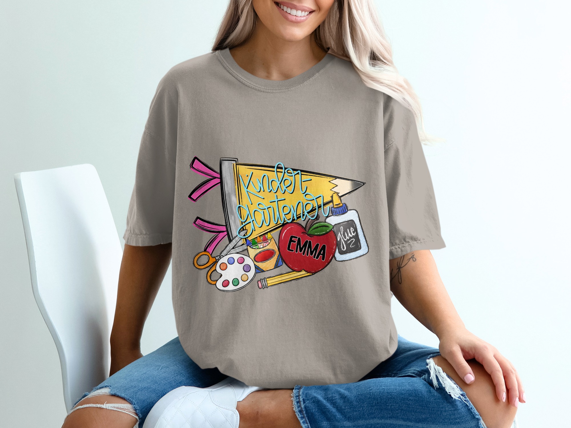Kindergarten Teacher T-Shirt | Personalized Back to School Gift | First Day of School Tee | Custom Teacher Appreciation Shirt - Image 11