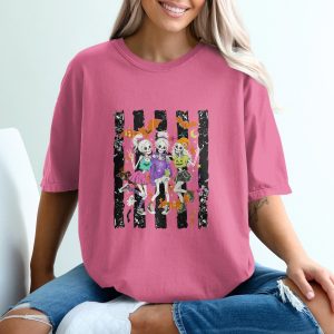 Cute Goth Skeleton Friends Halloween T-Shirt | Spooky Skull Besties Graphic Tee | October Fall Costume Party Shirt | Alternative Aesthetic