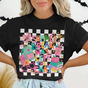 Summer Break Has Left The Chat T-Shirt | Funny Back to School Teacher Shirt | Student Gift End of Summer Tee