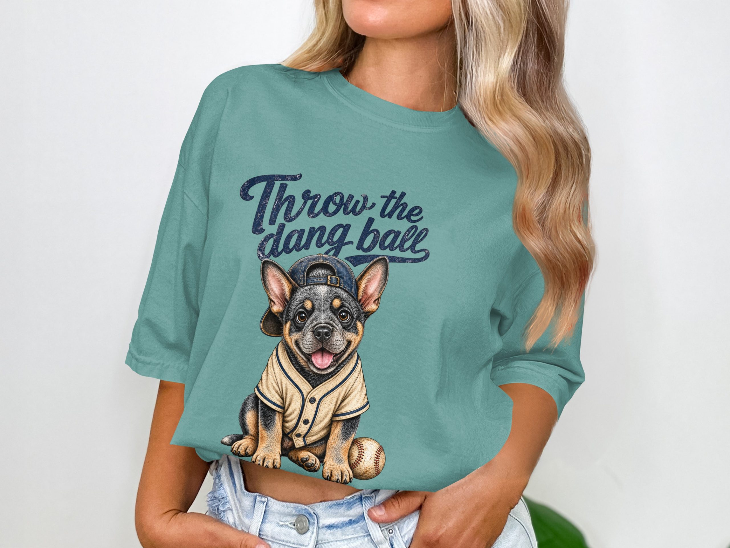 Cute Dog Baseball T-Shirt, Throw the Dang Ball Funny Puppy Tee, Pet Lover Gift, Baseball Fan Apparel, Dog Mom Dad Present, Game Day Shirt - Image 5