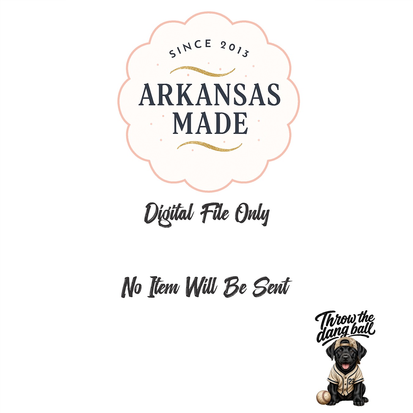 Throw the dang ball Dog SVG PNG, Baseball Labrador Puppy Digital Download, Sports Pet Lover Shirt Design File for Crafters - Image 3