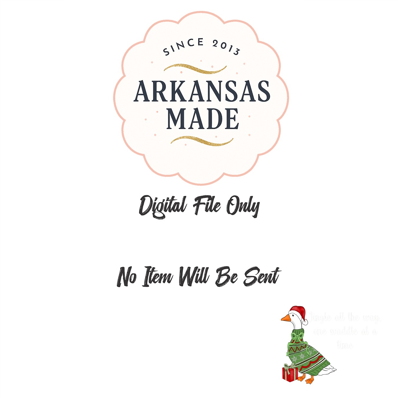 Jingle All The Way Goose Digital Download, Funny Christmas Waddle Animal Art, Festive Holiday Sweater Print, Cute Xmas Gift PNG - Image 8