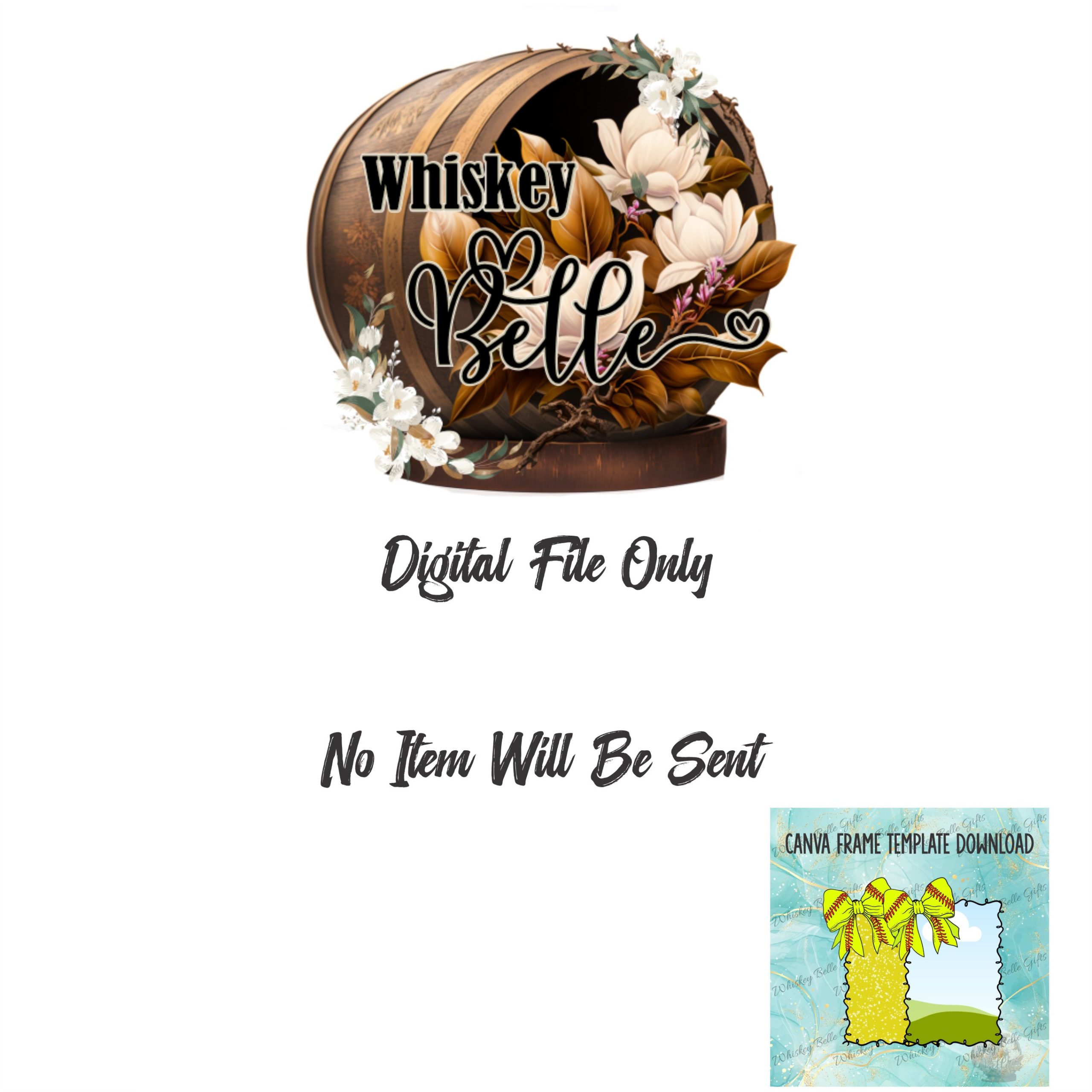 Softball Bow Canva Frame,Digital Download PDF,Sports Template,Picture Frame Template,DIY Photo Frame,Team Sports,Canva Template - Image 2