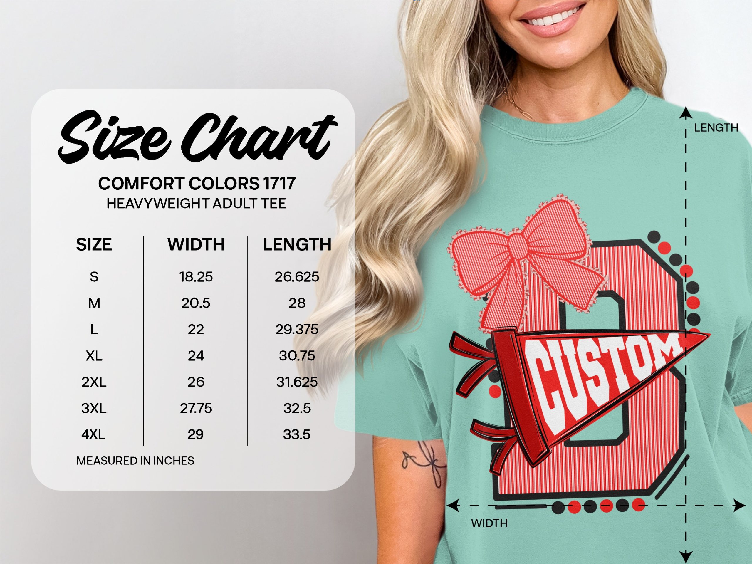 Custom Initial T-Shirt with Bow, Personalized Varsity Style Pennant Design, School Spirit College Team Mascot Letter Tee - Image 6