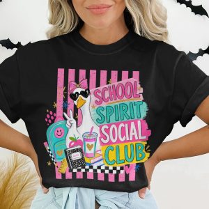 School Spirit Social Club T-Shirt, Funny Goose Back to School Tee, Trendy Teacher Shirt, Cute Student Top
