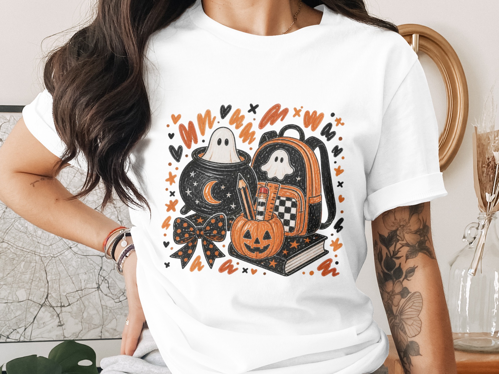 Comfort Colors ® Spooky Teacher Halloween T-Shirt, Back to School Ghost Shirt, Fall Outfit, Cute Pumpkin Educator Gift